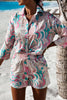 Print Tie Blouse Short Set