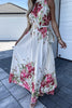 Life In Floral Pleated Halter Neck Maxi Dress