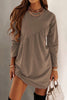 O Neck Long Sleeve Babydoll Tunic Dress