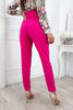 Button High Waist Trouser Pants