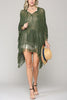 Hollow Tassels Hooede Cover Up