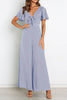 Tie Cutout Short Sleeve Jumpsuits