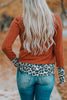 Leopard Patch Cowl Neck Top