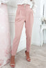 Button High Waist Trouser Pants