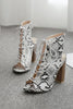 Snake Lace Up High Heel Boots