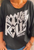 Rock Print Loose T Shirt