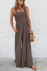 Smocked Bodice Pockets Jumpsuits