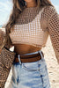 Sheer Logn Sleeve Crochet Crop Top