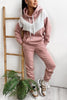 Colorblock Pocket Drawstring Hoodie & Pants Set