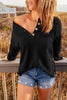 Waffle Knit Henley Sweater
