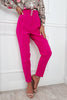 Button High Waist Trouser Pants