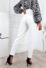 Button High Waist Trouser Pants