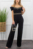 Puff Sleeve Off The Shoulder Solid Jumpsuit