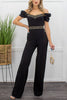 Puff Sleeve Off The Shoulder Solid Jumpsuit