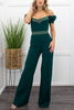 Puff Sleeve Off The Shoulder Solid Jumpsuit