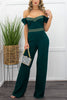 Puff Sleeve Off The Shoulder Solid Jumpsuit
