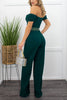 Puff Sleeve Off The Shoulder Solid Jumpsuit