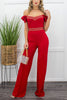 Puff Sleeve Off The Shoulder Solid Jumpsuit