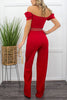Puff Sleeve Off The Shoulder Solid Jumpsuit