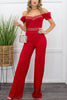 Puff Sleeve Off The Shoulder Solid Jumpsuit