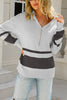 Oversized Stripe Half Zip Sweater