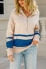 Oversized Stripe Half Zip Sweater