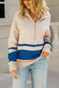 Oversized Stripe Half Zip Sweater