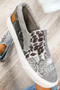 Snake Leopard Mixed Print Slip-on Canvas
