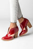 V Cutout Chunky Heel Ankle Boots