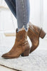 Slip On Mid Chunky Heels Boots