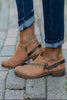 Buckle Zipper Slip On Low Heels Ankle Boots