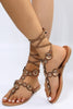 Not Messin' Metal Studded Ankle Wrap Sandals