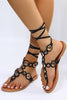 Not Messin' Metal Studded Ankle Wrap Sandals