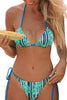 Print Lace Up Low Waist Bikini Set