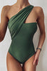 Solid One Shoulder One Piece Swimwears