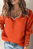 Button V Neck Pullover Sweater