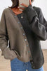 Color Block Asymmetrisch Button Sweater