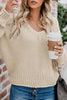 V Neck Bat Sleeve Sweater