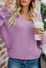 V Neck Bat Sleeve Sweater