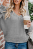 V Neck Bat Sleeve Sweater