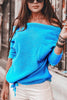 Loose Off-shoulder Pocket Sweater