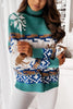 Christmas Color Block Turtleneck Sweater