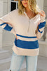 Oversized Stripe Half Zip Sweater