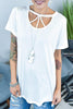 Hollow Neck Short Sleeve T Shirt