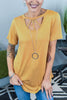 Hollow Neck Short Sleeve T Shirt