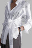 Letter Priint Knot Button Shirt