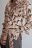 Letter Priint Knot Button Shirt