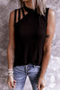 Hollow Neck Sleeveless T Shirt