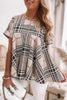 Plaid Short Sleeve Loose T Shirt