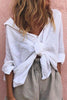 High Low Loose Button Long Sleeve Shirt